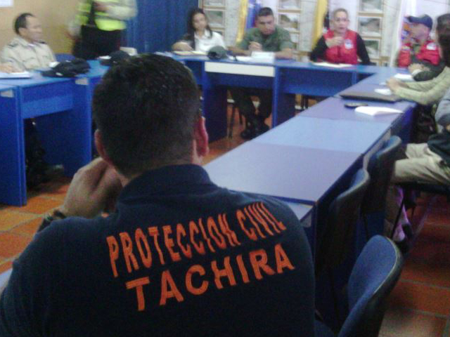 Reunión desarrollada en Protección Civil Táchira. 