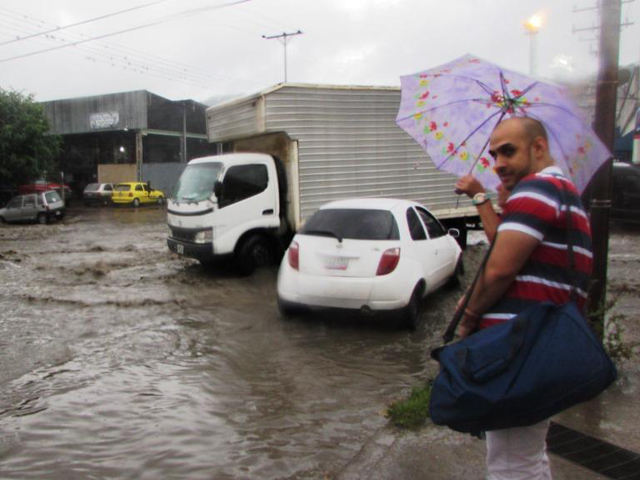 Parte de las precipitaciones que se presentaron en la mañana.