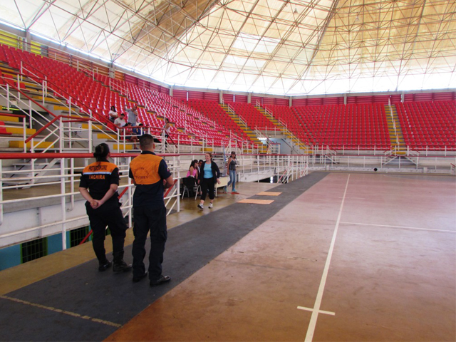 Parte de la prevención realizada en el gimnasio de Balonmano.