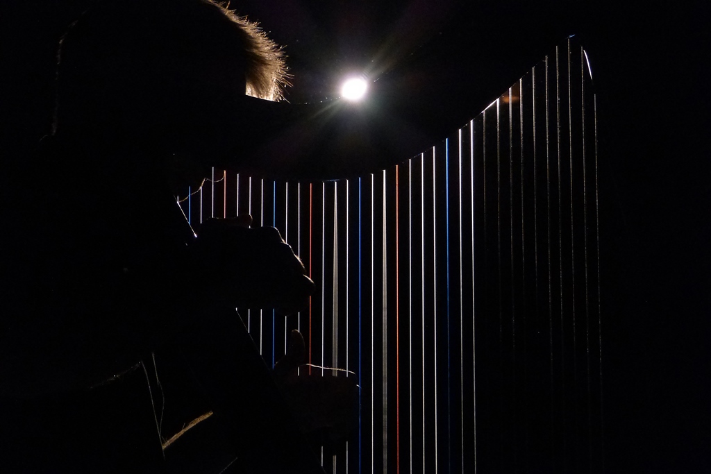 Raoul Moretti, de Italia, cautivó a la audiencia con los sonidos contemporáneos de su arpa eléctrica