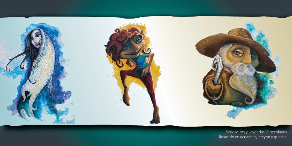 La Sayona, Los Chinamitos y El Momoy, ilustrados por Edwin Daboin