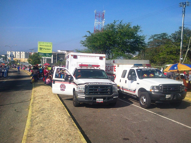Unidades de PC Táchira que fueron apostadas en los diferentes puntos del complejo ferial.