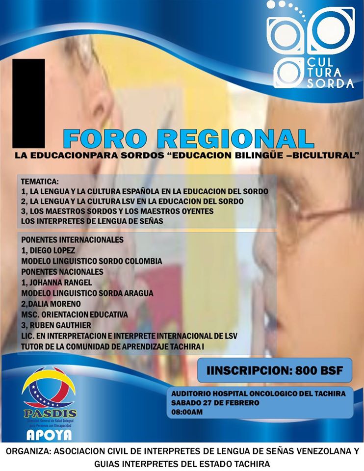 23 FEB APOYO AL FORO REGIONAL EDUCACION PARA SORDOS EDUCACION BILINGUE-BICULTURAL