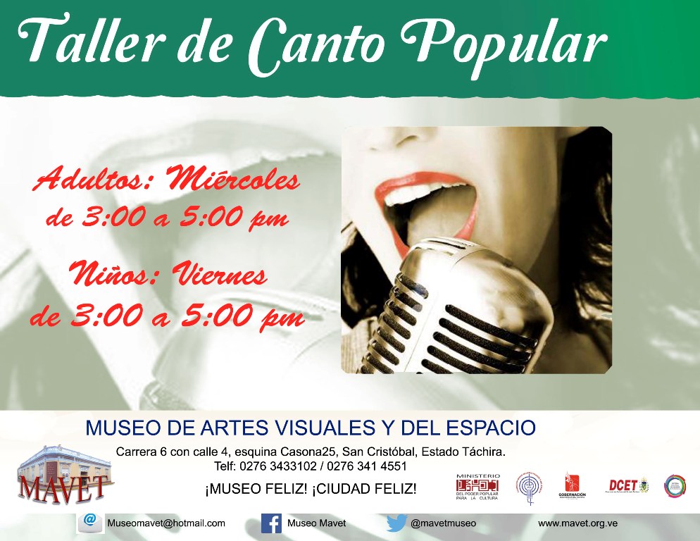 Cartel Taller Canto