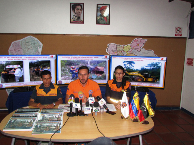 Rueda de prensa por parte del Director de PC Táchira. 