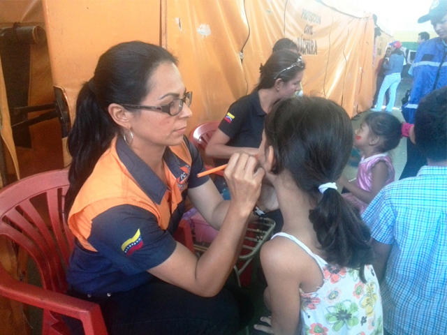 Parte de las actividades recreativas realizadas por el personas de PC Táchira. 