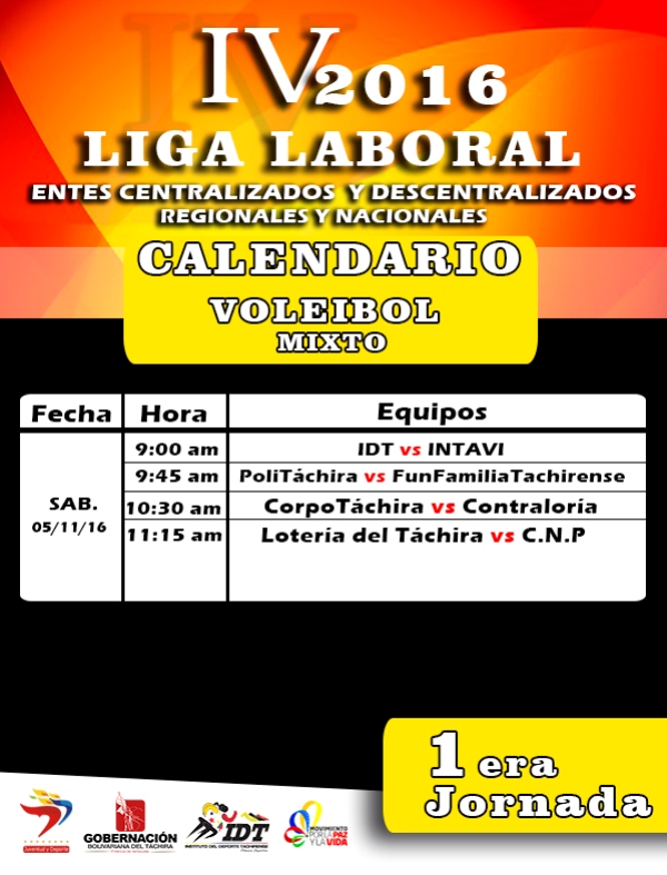 liga laboral 1RA JORNADA FICHA VOLEIBOL