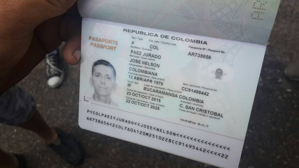 Pasaporte del ciudadano colombiano