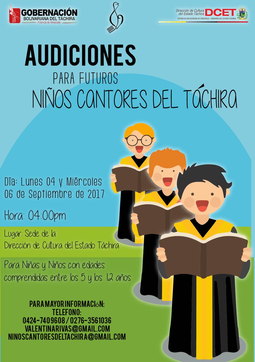 Quieres formar parte de la gran familia de los #NiñosCantoresdelTáchira  Esta es tu oportunidad #TáchiraCultural #Audiciones
