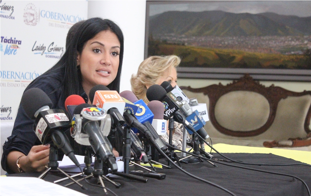 Laidy Gómez,  gobernadora del estado Táchira. Foto: Prensa DIRCI - Gabriela Pernía.
