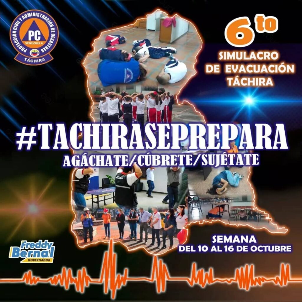 6to Simulacro de Evacuación realizará Protección Civil Táchira este 13 de octubre