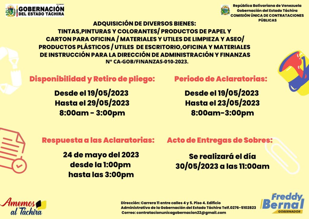 "ADQUISICION DE DIVERSOS  BIENES: TINTAS PINTURAS Y COLORANTES / PRODUTOS DE PAPEL Y CARTON PARA OFICINA / MATERIALES Y UTILES DE LIMPIEZA Y ASEO / PRODUCTOS PLASTICOS / UTILES DE ESCRITORIO, OFICINA Y MATERIALES DE INSTRUCCIÓN  PARA LA DIRECCION DE ADMINISTRACION Y FINANZAS”