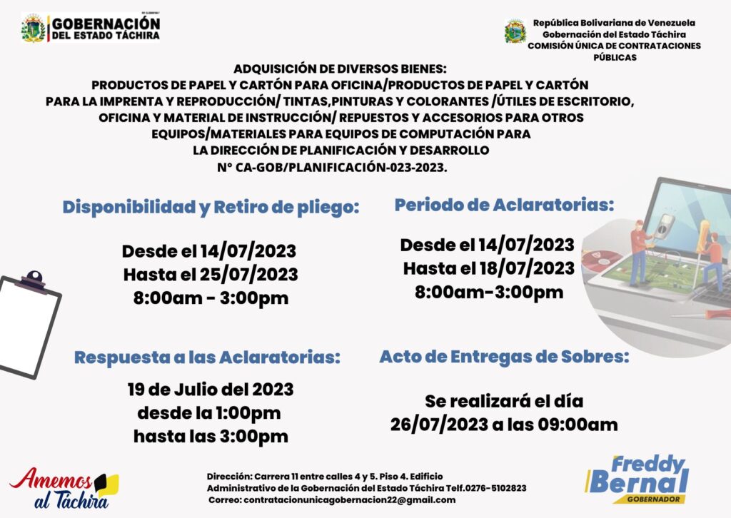 "ADQUISICIÓN DE DIVERSOS BIENES: PRODUCTOS DE PAPEL Y CARTÓN PARA OFICINA   /  PRODUCTOS DE PAPEL Y CARTÓN PARA LA IMPRENTA Y REPRODUCCIÓN / TINTAS PINTURAS Y COLORANTES /  ÚTILES DE ESCRITORIO, OFICINA Y MATERIAL DE INSTRUCCIÓN / REPUESTOS Y ACCESORIOS PARA OTROS EQUIPOS / MATERIALES PARA EQUIPOS DE COMPUTACIÓN PARA LA DIRECCIÓN DE PLANIFICACIÓN Y DESARROLLO”