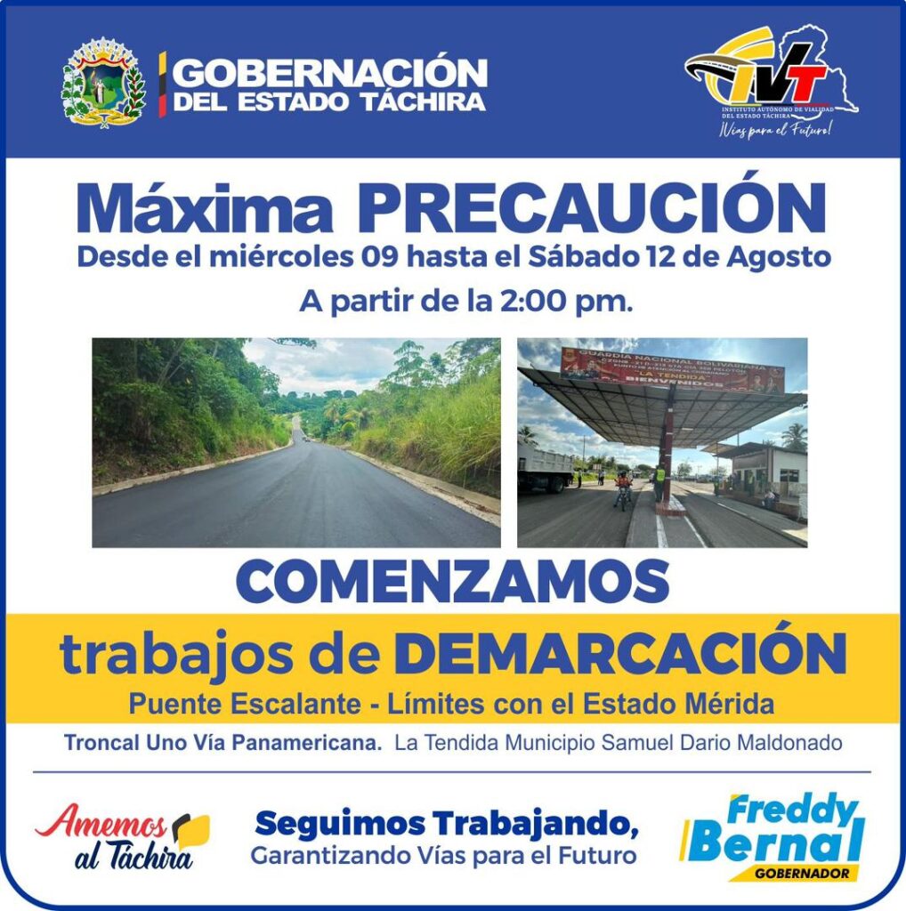 Gobernación del Táchira inicia trabajos en puente sobre río Escalante
