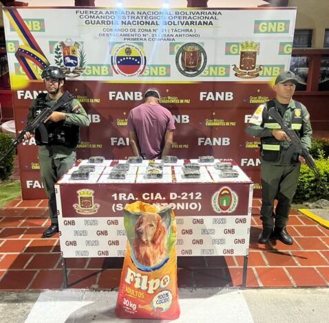 Lo agarraron con droga oculta en perrarina