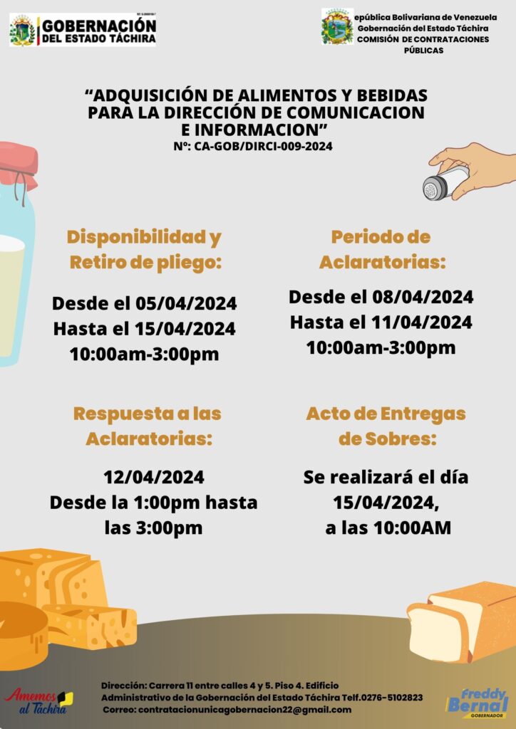 “ADQUISICIÓN DE ALIMENTOS Y BEBIDAS PARA LA DIRECCIÓN DE COMUNICACION E INFORMACION”