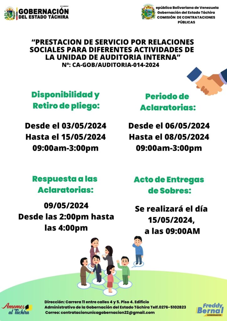 PRESTACION DE SERVICIO POR RELACIONES SOCIALES PARA DIFERENTES ACTIVIDADES DE LA UNIDAD DE AUDITORÍA INTERNA”