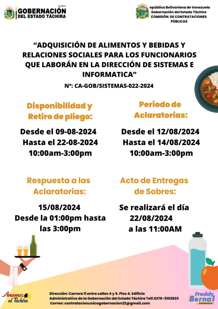 “ADQUISICIÓN DE ALIMENTOS Y BEBIDAS Y RELACIONES SOCIALES PARA LOS FUNCIONARIOS QUE LABORAN EN LA DIRECCIÓN DE SISTEMAS E INFORMATICA” 