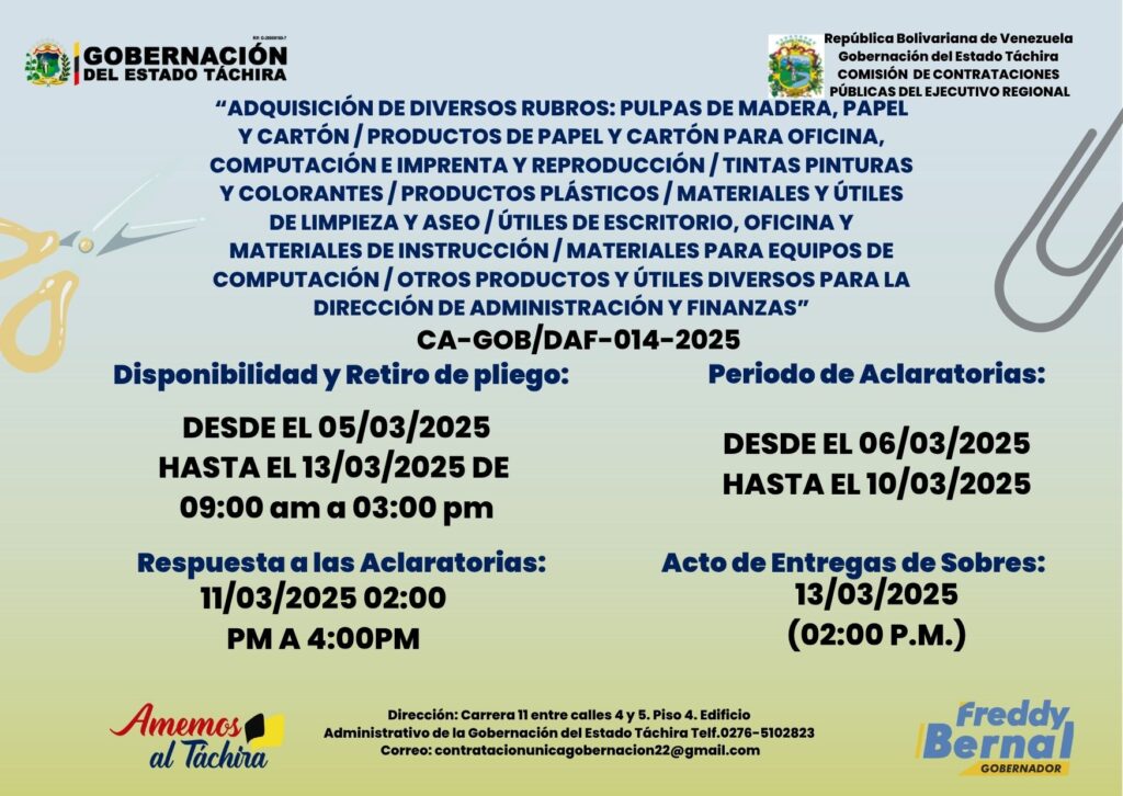 "ADQUISICIÓN DE DIVERSOS RUBROS: PULPAS DE MADERA, PAPEL Y CARTÓN / PRODUCTOS DE PAPEL Y CARTÓN PARA OFICINA, COMPUTACIÓN E IMPRENTA Y REPRODUCCIÓN / TINTAS PINTURAS Y COLORANTES / PRODUCTOS PLÁSTICOS / MATERIALES Y ÚTILES DE LIMPIEZA Y ASEO / ÚTILES DE ESCRITORIO, OFICINA Y MATERIALES DE INSTRUCCIÓN / MATERIALES PARA EQUIPOS DE COMPUTACIÓN / OTROS PRODUCTOS Y ÚTILES DIVERSOS PARA LA DIRECCIÓN DE ADMINISTRACIÓN Y FINANZAS”